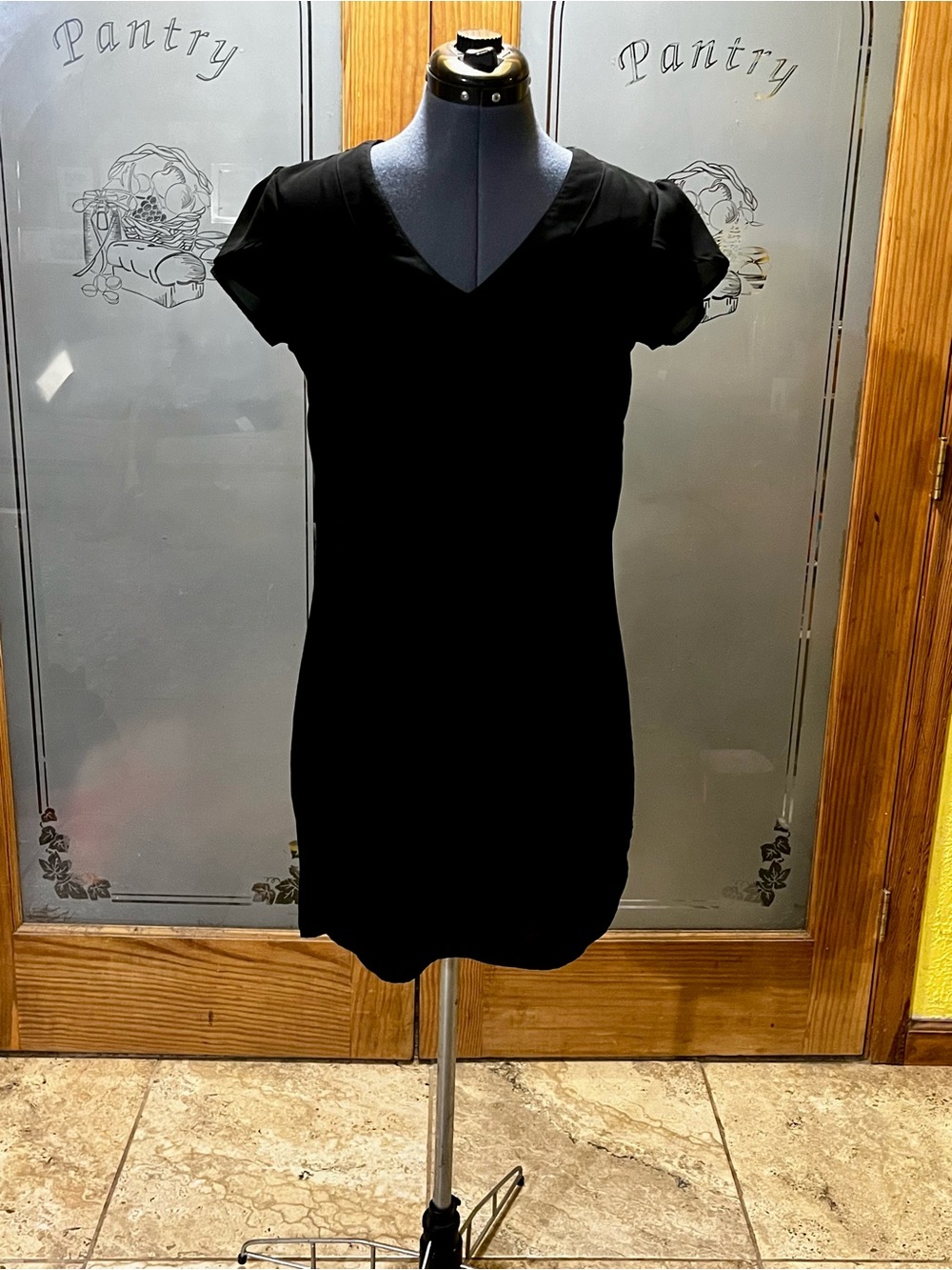 Classic Black V-Neck Women's Dress